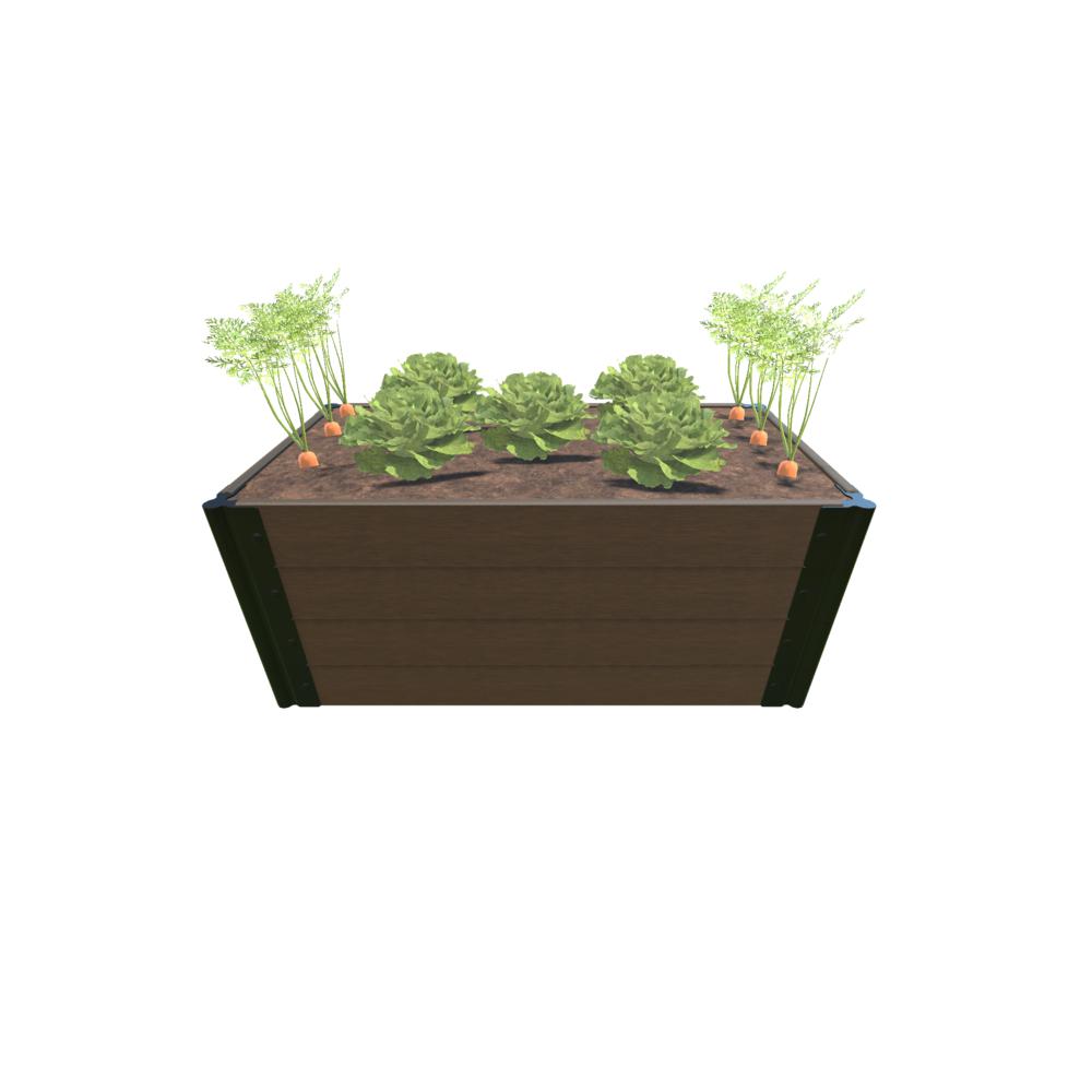 Uptown Brown 2' X 4' X 22" Raised Garden Bed - 1" Profile. Picture 1
