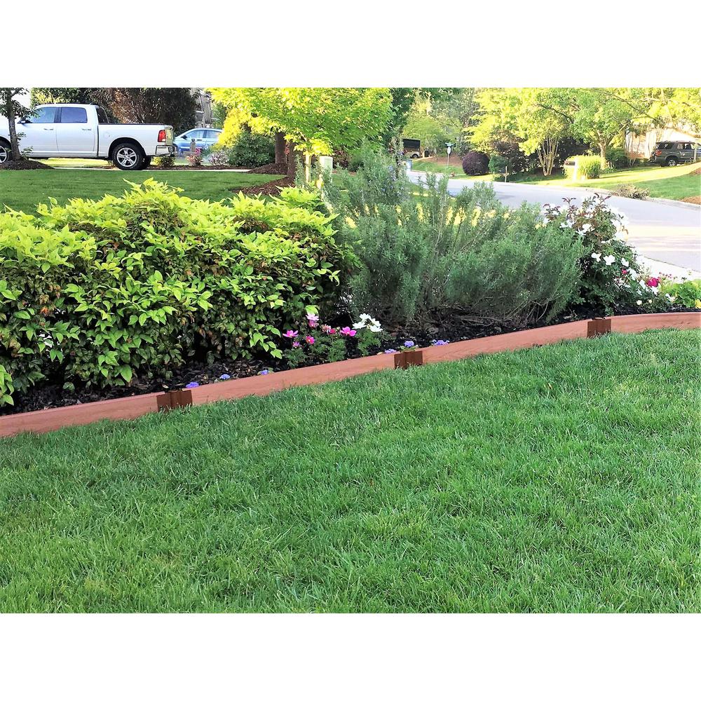 Classic Sienna Straight Landscape Edging Kit 16' - 1" Profile. Picture 10