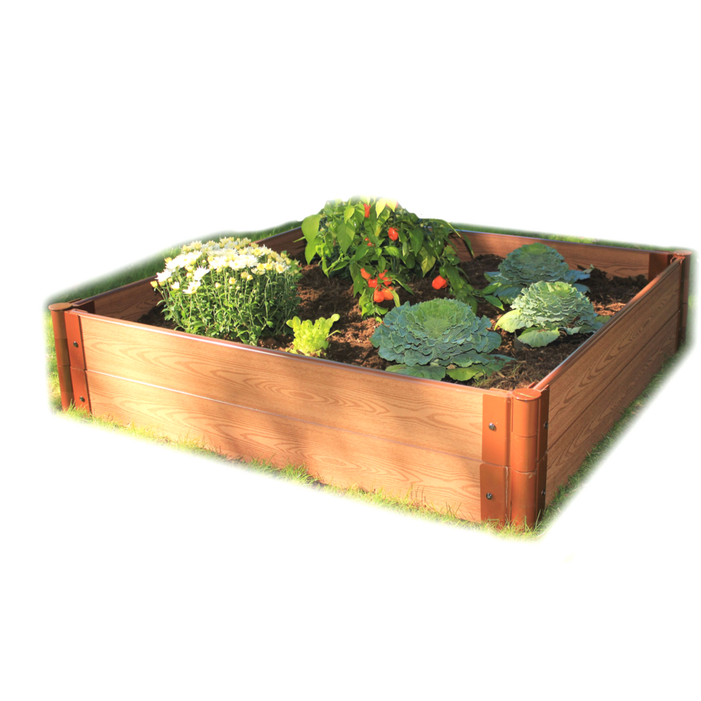 Classic Sienna Raised Garden Bed 4' X 4' X 11” – 1” Profile. Picture 1