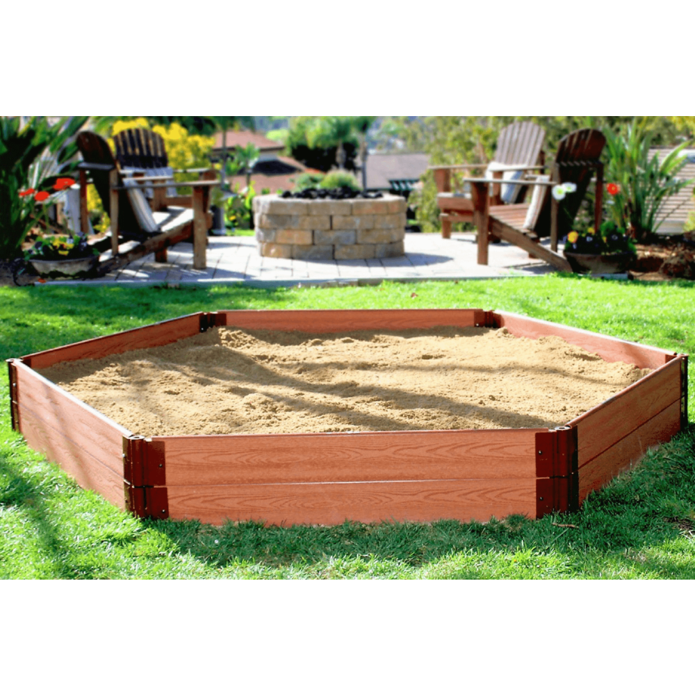 Tool-Free Classic Sienna One Inch Series 7ft. x 8ft. x 11in. Composite Hexagon Sandbox Kit. Picture 2