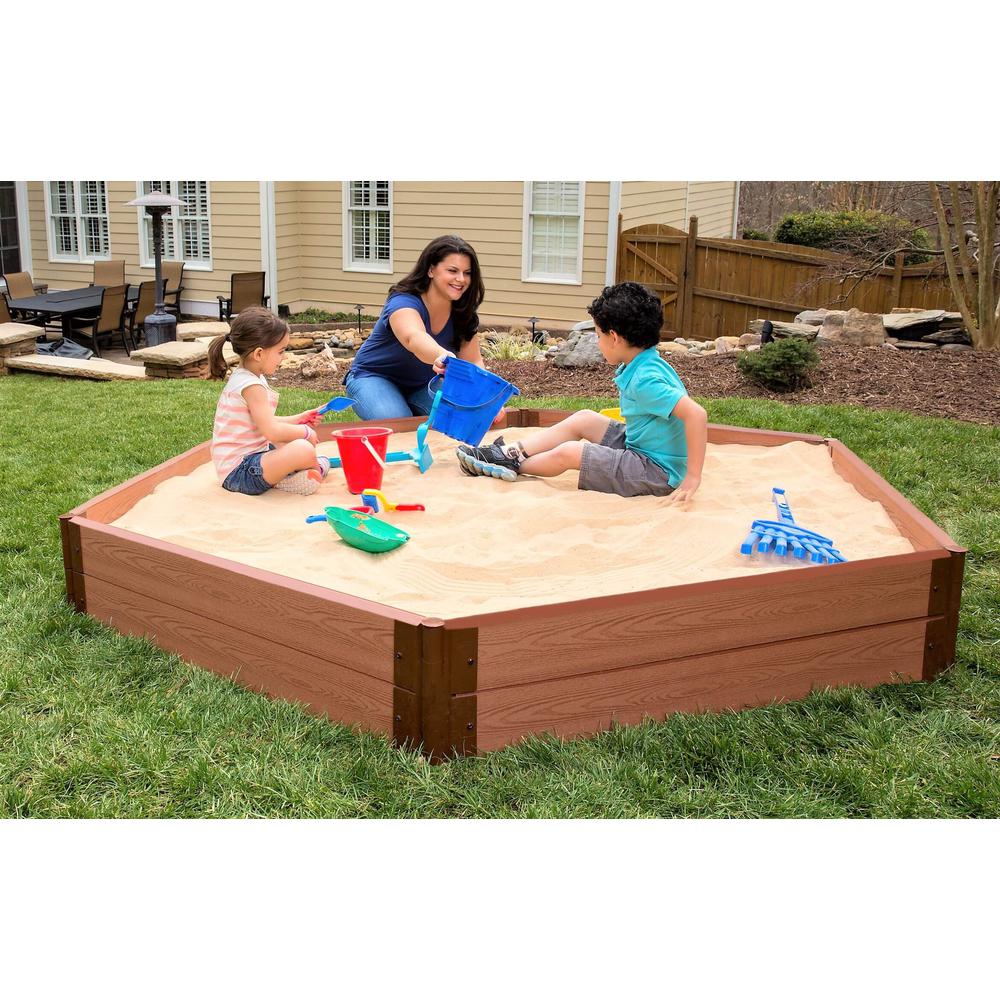 Classic Sienna 7Ft. X 8Ft. X 11In. Hexagon Sandbox - 2" Profile. Picture 5