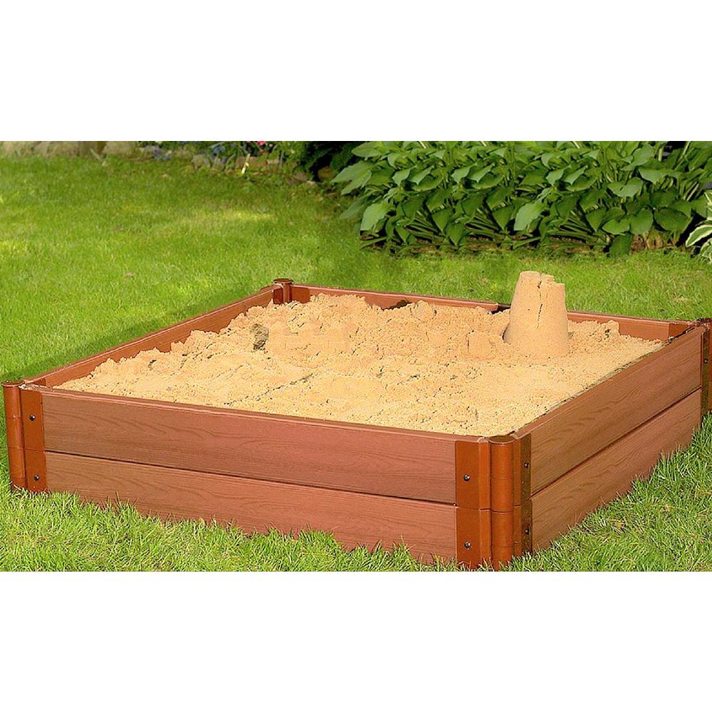 Classic Sienna 4Ft. X 4Ft. X 11In. Square Sandbox - 2" Profile. Picture 9