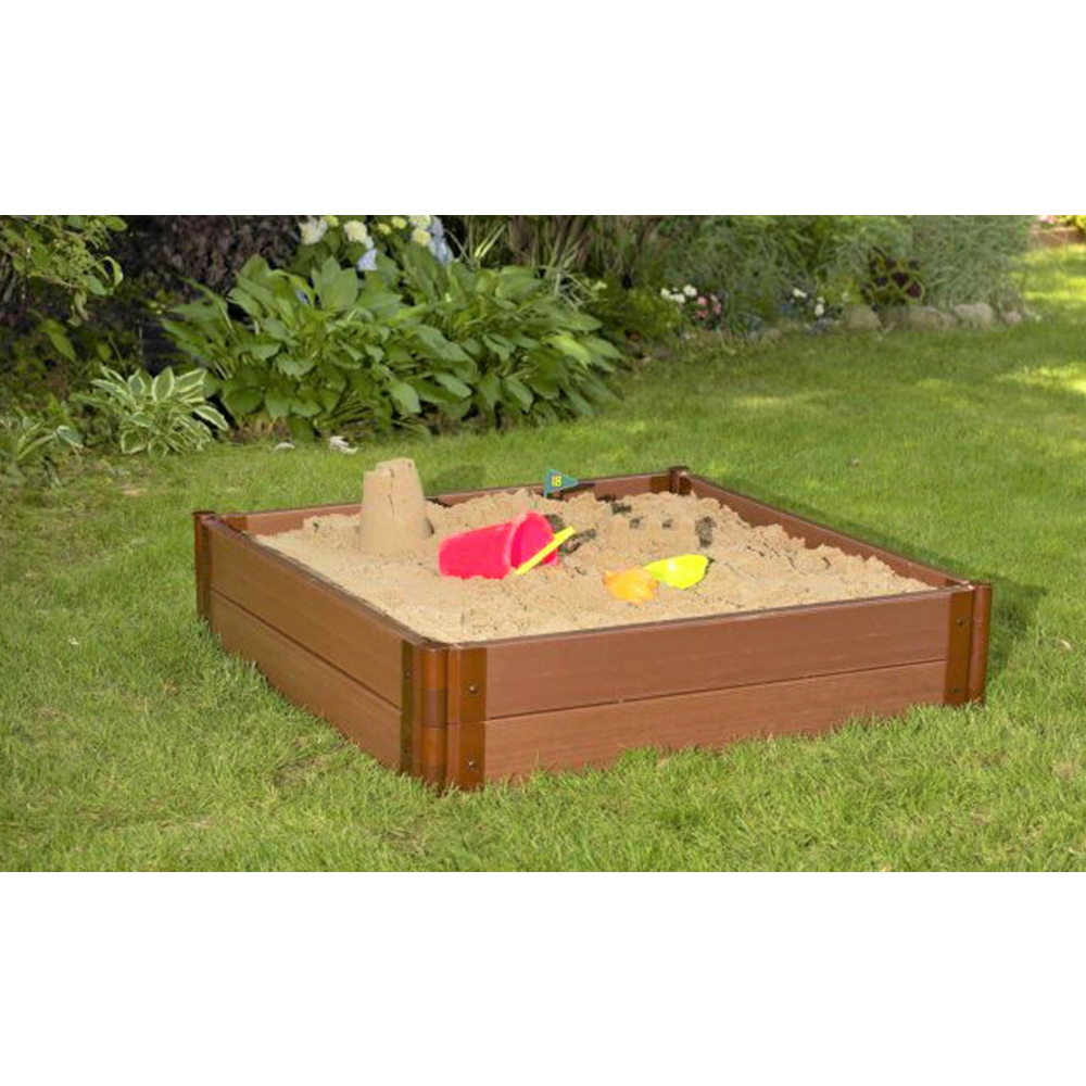 Classic Sienna 4Ft. X 4Ft. X 11In. Square Sandbox - 2" Profile. Picture 6