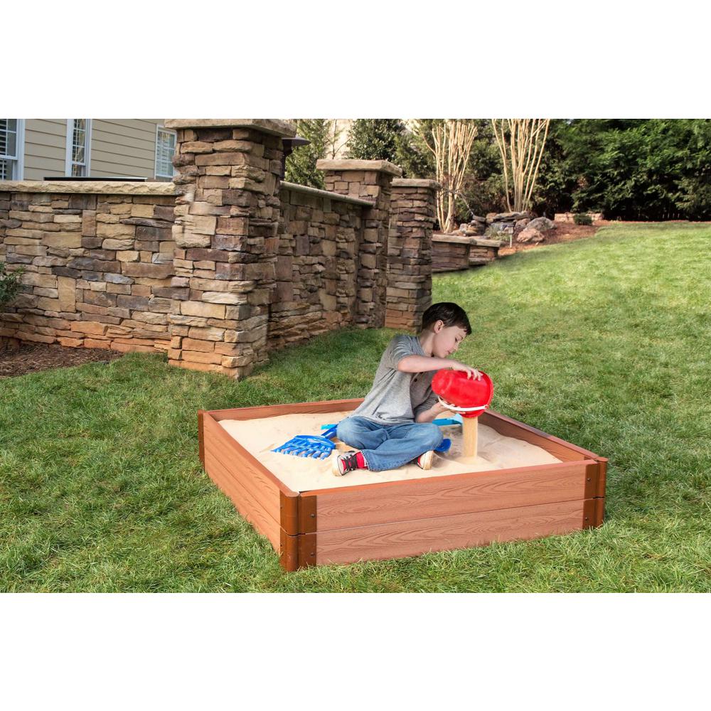 Classic Sienna 4Ft. X 4Ft. X 11In. Square Sandbox - 2" Profile. Picture 7