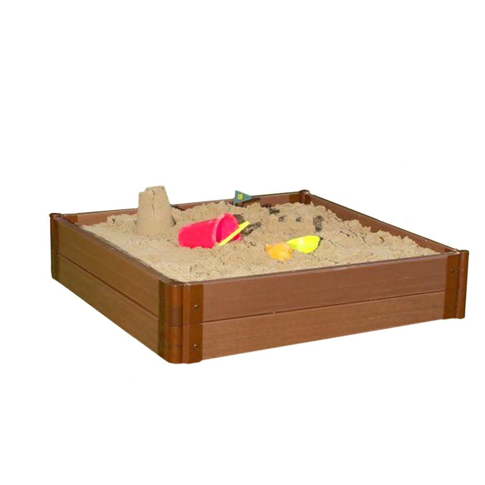 Classic Sienna 4Ft. X 4Ft. X 11In. Square Sandbox - 2" Profile. Picture 4