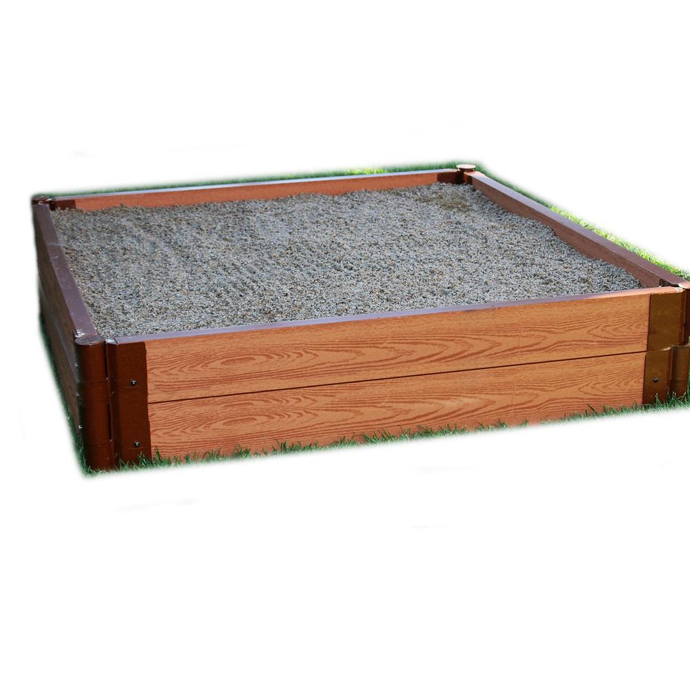 Classic Sienna 4Ft. X 4Ft. X 11In. Square Sandbox - 2" Profile. Picture 1