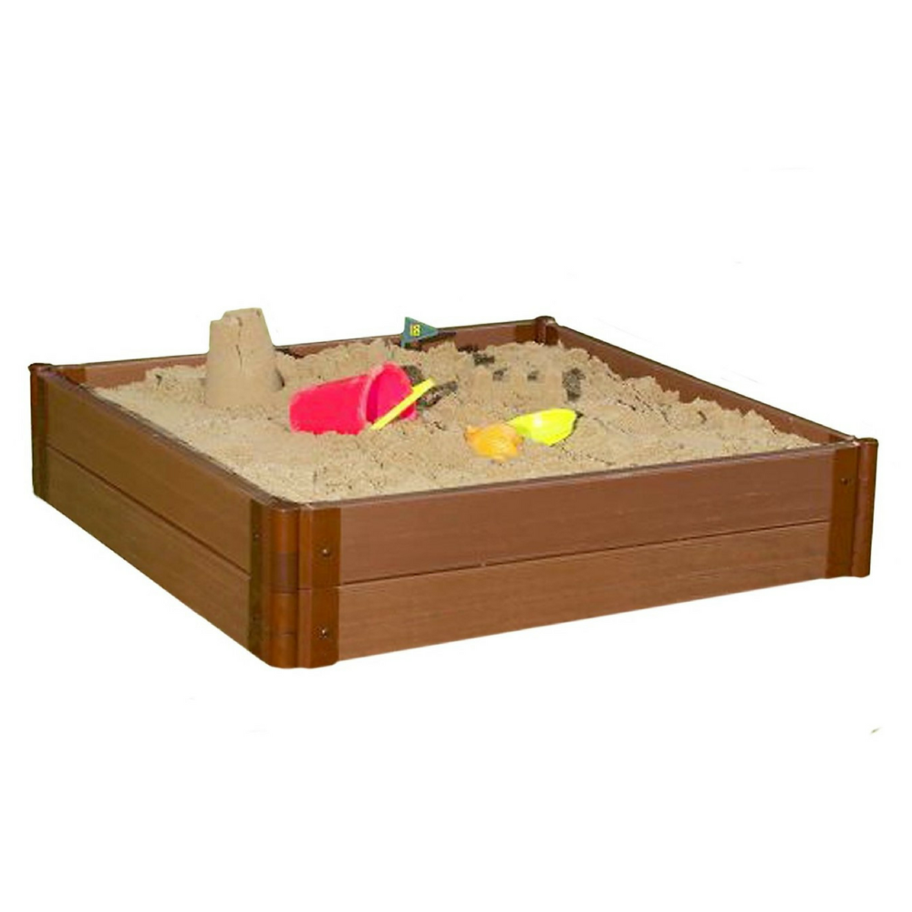 Classic Sienna 4Ft. X 4Ft. X 11In. Square Sandbox - 2" Profile. Picture 3