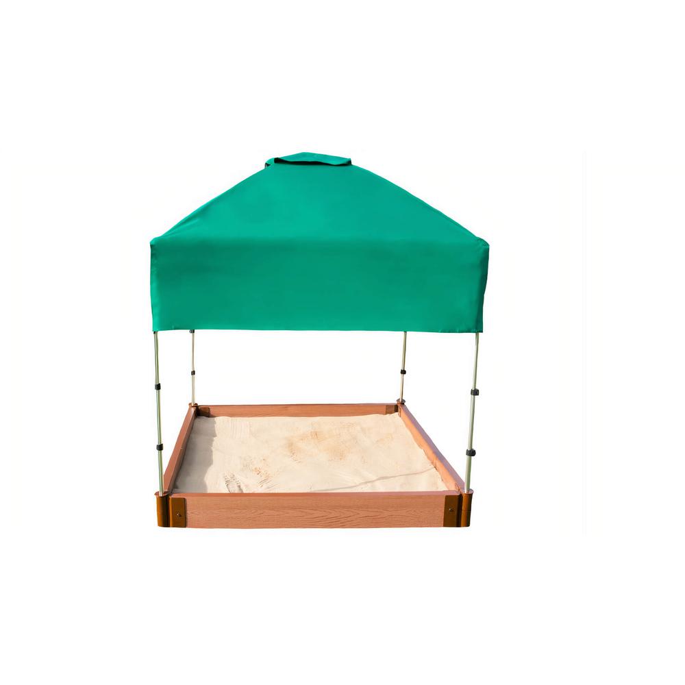 4Ft. X 4Ft. X 5.5In. Square Sandbox With Telescoping Canopy/Cover - 2" Profile. Picture 1