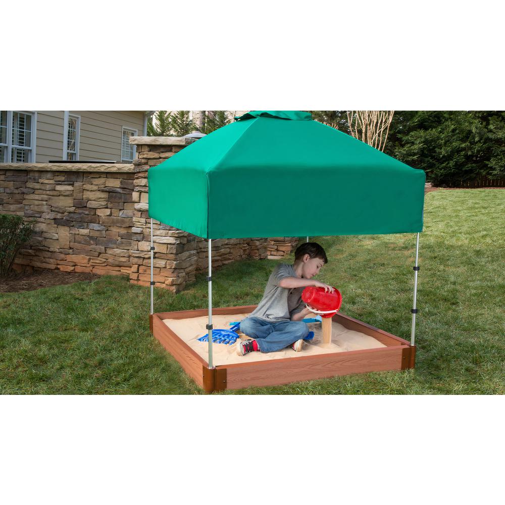 4Ft. X 4Ft. X 5.5In. Square Sandbox With Telescoping Canopy/Cover - 2" Profile. Picture 3