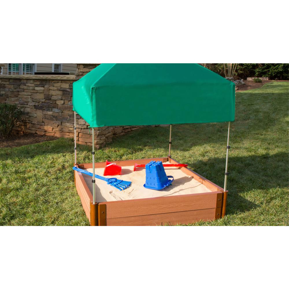 4Ft. X 4Ft. X 11In. Square Sandbox With Telescoping Canopy/Cover  - 2" Profile. Picture 3