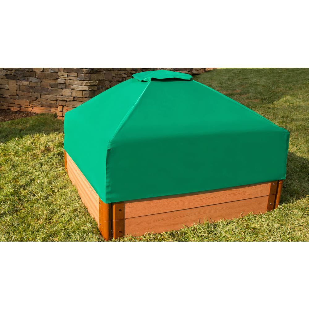 4Ft. X 4Ft. X 11In. Square Sandbox With Telescoping Canopy/Cover  - 2" Profile. Picture 1