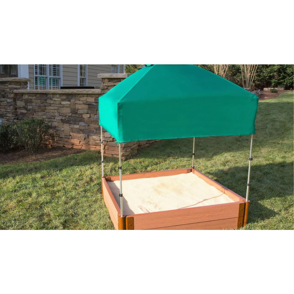 4Ft. X 4Ft. X 11In. Square Sandbox With Telescoping Canopy/Cover  - 2" Profile. Picture 4