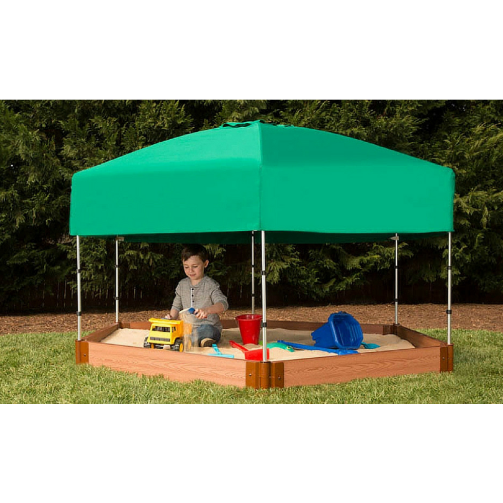 Hexagon Sandbox With Telescoping Canopy/Cover - 2" Profile. Picture 3