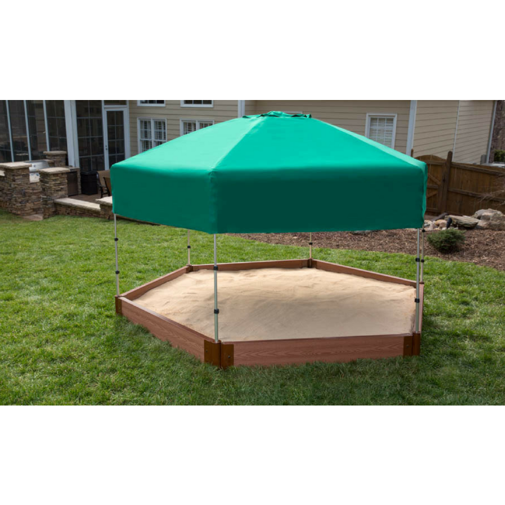Hexagon Sandbox With Telescoping Canopy/Cover - 2" Profile. Picture 4