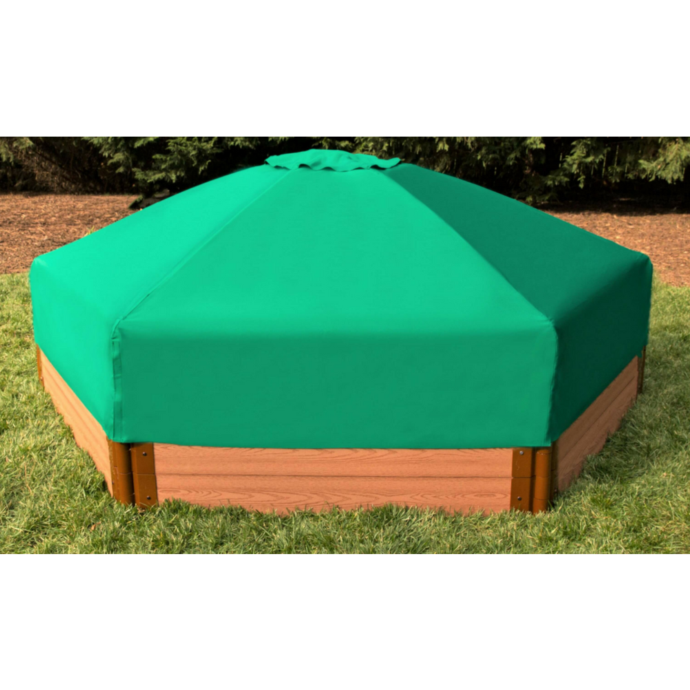 7Ft. X  8Ft. X 11In. Hexagon Sandbox With Telescoping Canopy/Cover - 2" Profile. Picture 2
