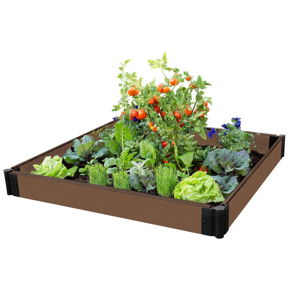 Uptown Brown Raised Garden Bed 4' X 4' X 5.5” – 1” Profile. Picture 2