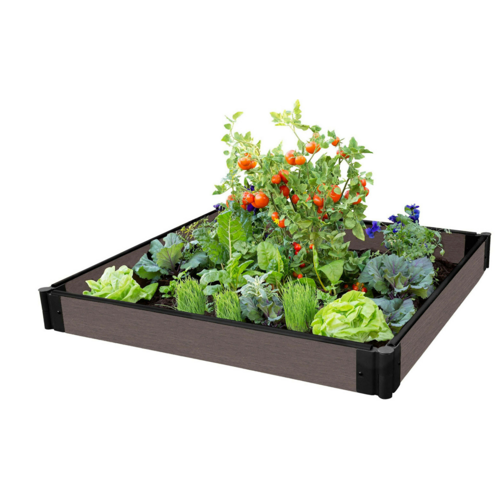 Weathered Wood Raised Garden Bed 4' X 4' X 5.5” – 1” Profile. Picture 5