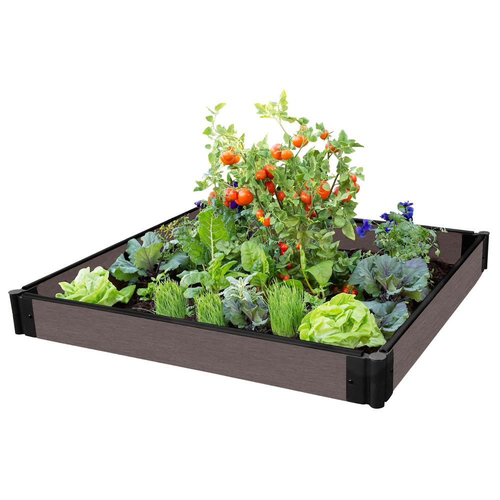 Weathered Wood Raised Garden Bed 4' X 4' X 5.5” – 1” Profile. Picture 4
