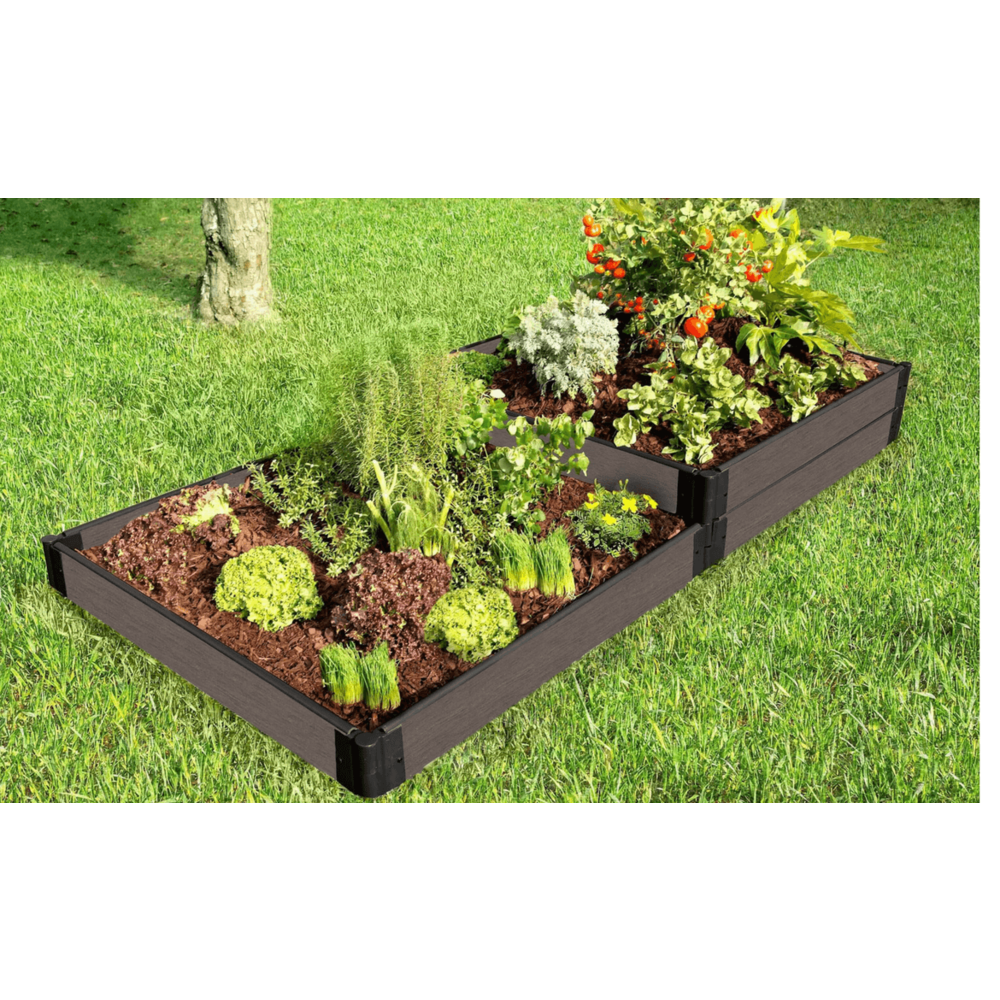 Weathered Wood Raised Garden Bed Terraced 4' X 8' X 11” – 1” Profile. Picture 2