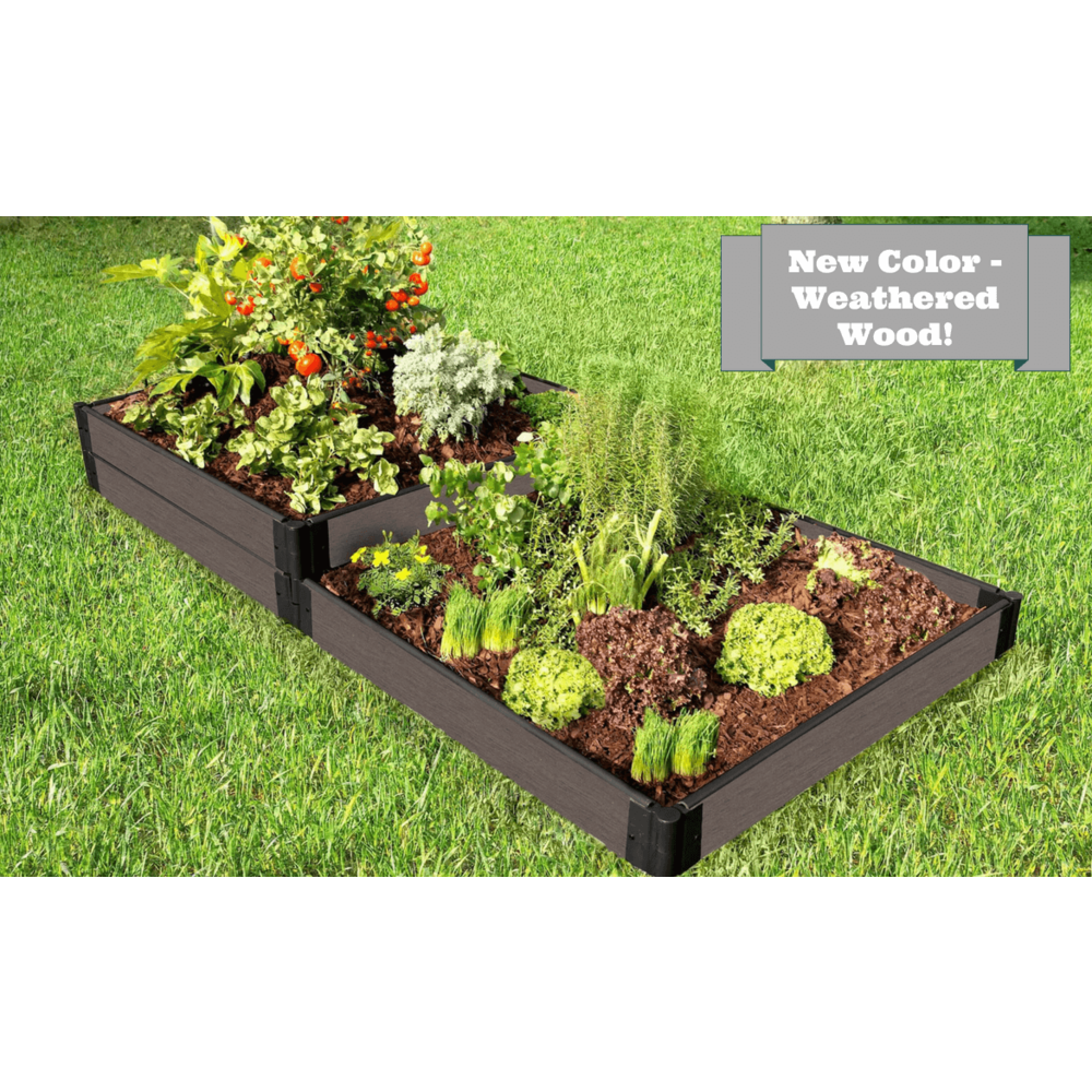 Weathered Wood Raised Garden Bed Terraced 4' X 8' X 11” – 1” Profile. Picture 6