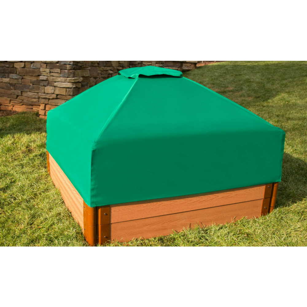 4Ft. X 4Ft. X 11In. Square Sandbox With Collapsible Cover - 2" Profile. Picture 1