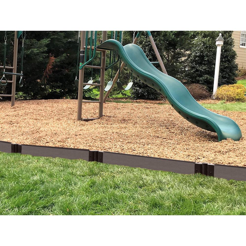 Weathered Wood Straight Playground Border Kit 32' - 1" Profile. Picture 4