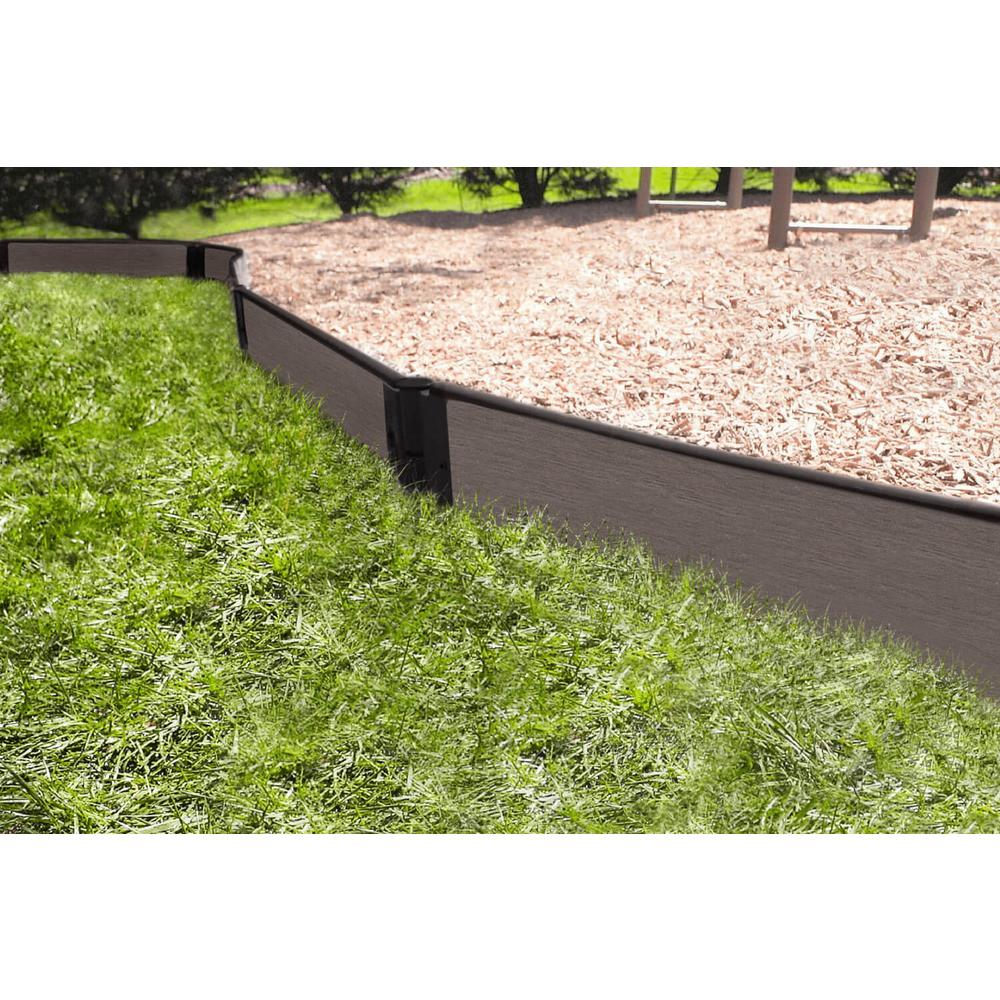Weathered Wood Straight Playground Border Kit 32' - 1" Profile. Picture 5