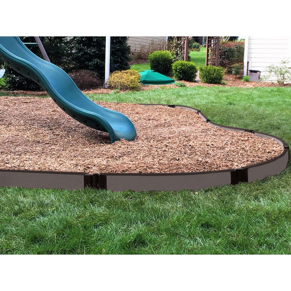 Weathered Wood Curved Playground Border Kit 32' - 1" Profile. Picture 4