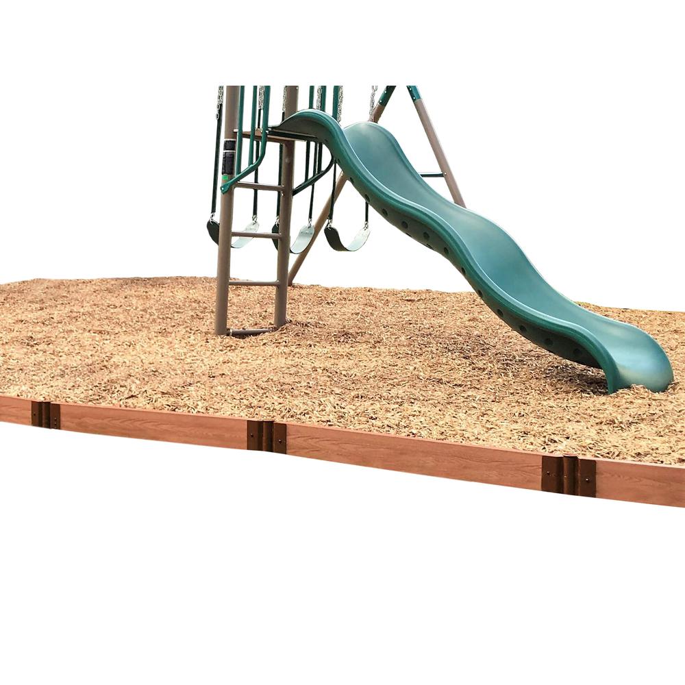 Classic Sienna Straight Playground Border Kit 64' - 2" Profile. Picture 1