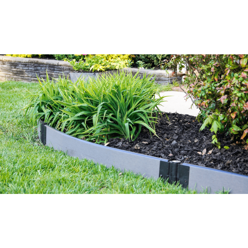 Weathered Wood Curved Landscape Edging Kit 32' - 1" Profile. Picture 1