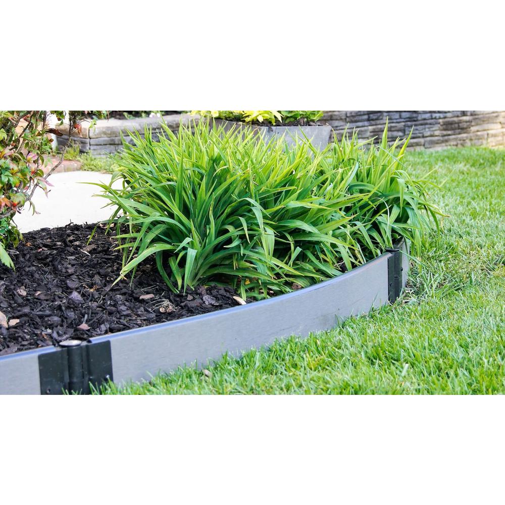 Weathered Wood Curved Landscape Edging Kit 64' - 1" Profile. Picture 1