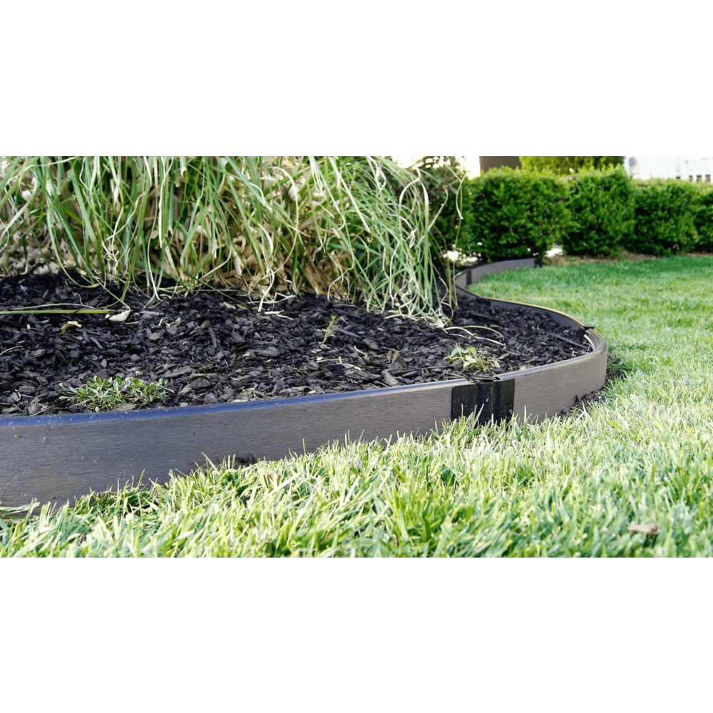 Weathered Wood Curved Landscape Edging Kit 64' - 1" Profile. Picture 2