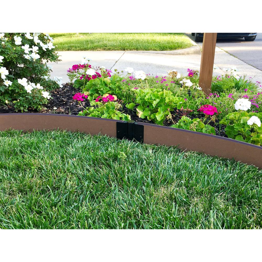 Uptown Brown Curved Landscape Edging Kit 16' - 1" Profile. Picture 4