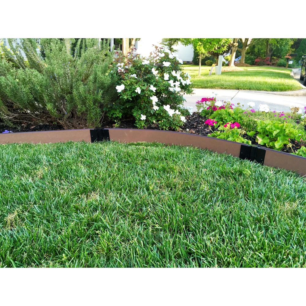 Uptown Brown Curved Landscape Edging Kit 16' - 1" Profile. Picture 5