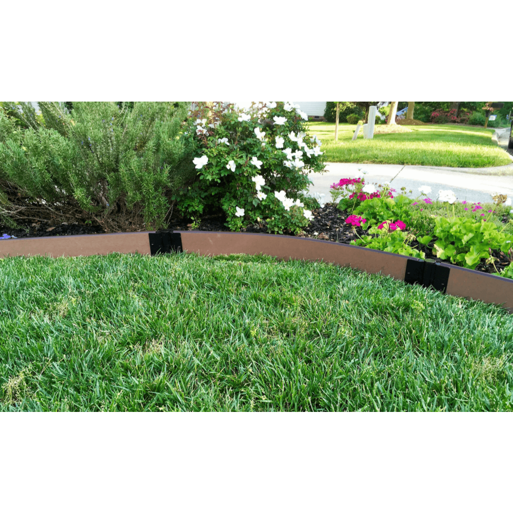 Uptown Brown Curved Landscape Edging Kit 16' - 1" Profile. Picture 3