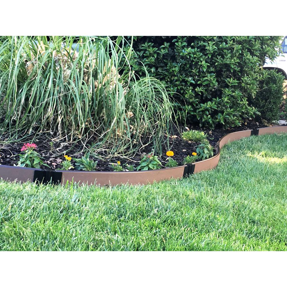 Uptown Brown Curved Landscape Edging Kit 16' - 1" Profile. Picture 6