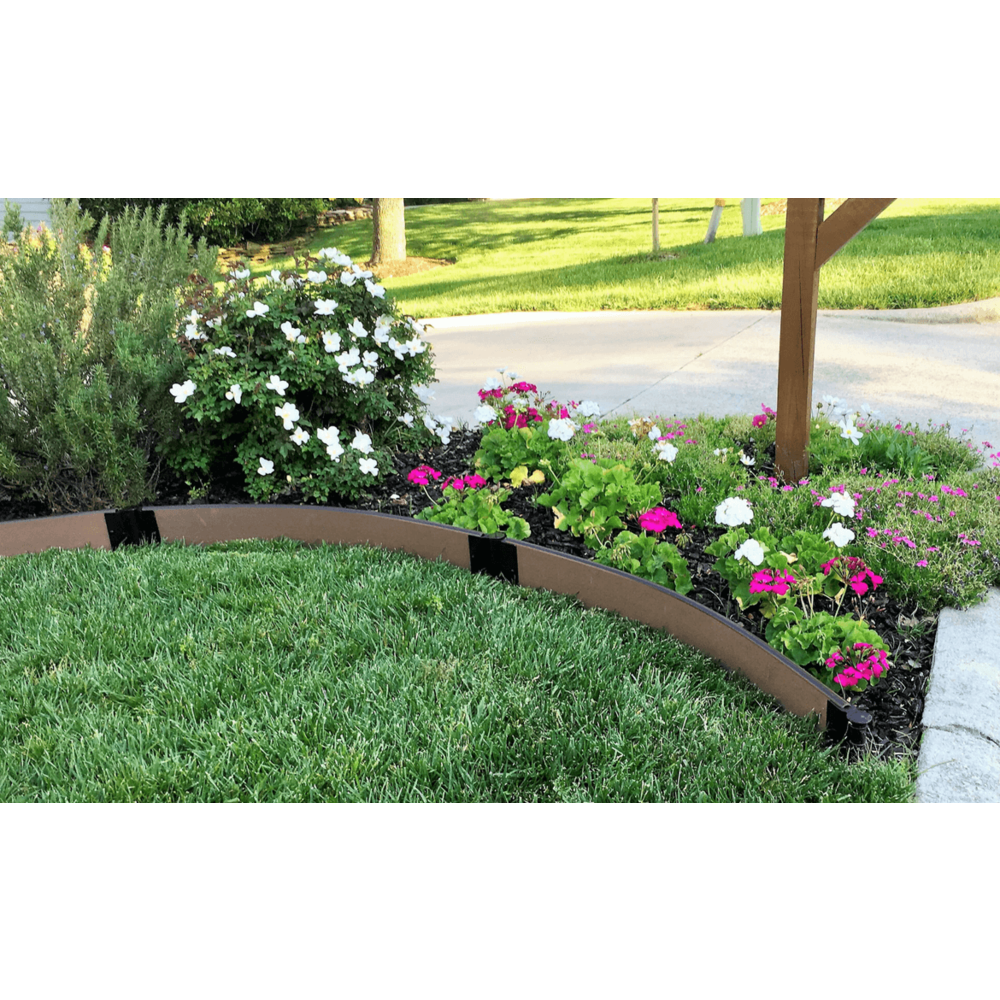 Uptown Brown Curved Landscape Edging Kit 16' - 1" Profile. Picture 7