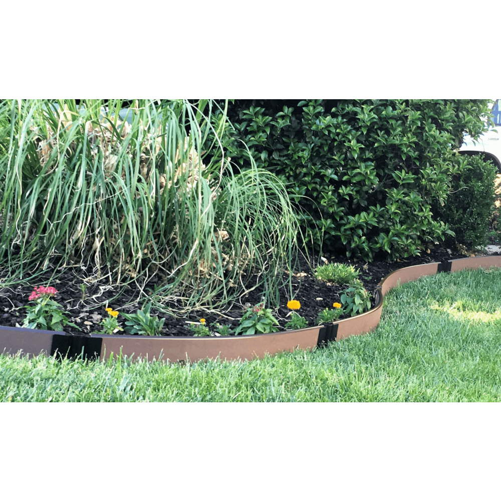 Uptown Brown Curved Landscape Edging Kit 16' - 1" Profile. Picture 8