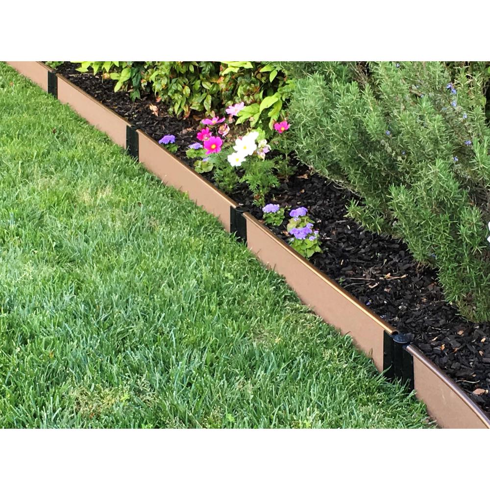 Weathered Wood Straight Landscape Edging Kit 64' - 1" Profile. Picture 4