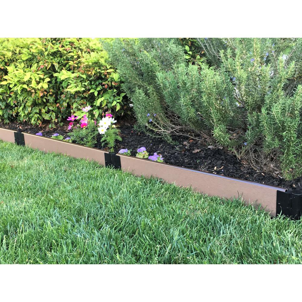 Weathered Wood Straight Landscape Edging Kit 64' - 1" Profile. Picture 6