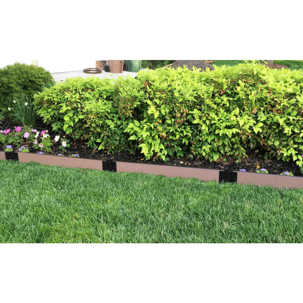 Weathered Wood Straight Landscape Edging Kit 64' - 1" Profile. Picture 8