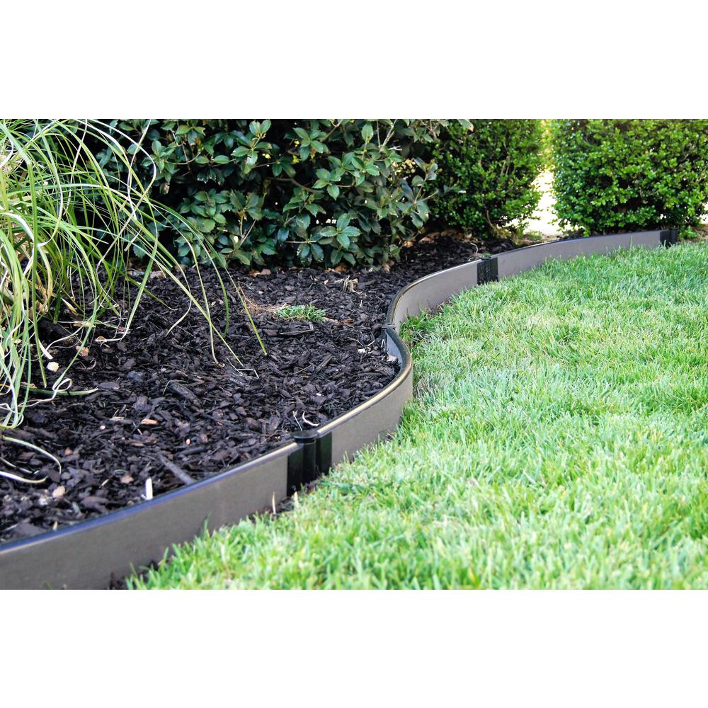 Weathered Wood Curved Landscape Edging Kit 16' - 1" Profile. Picture 4