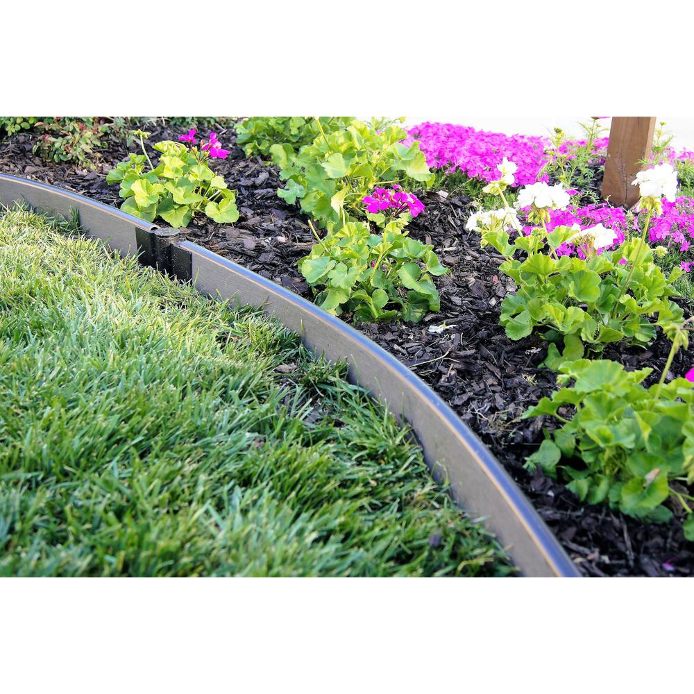 Weathered Wood Curved Landscape Edging Kit 16' - 1" Profile. Picture 5