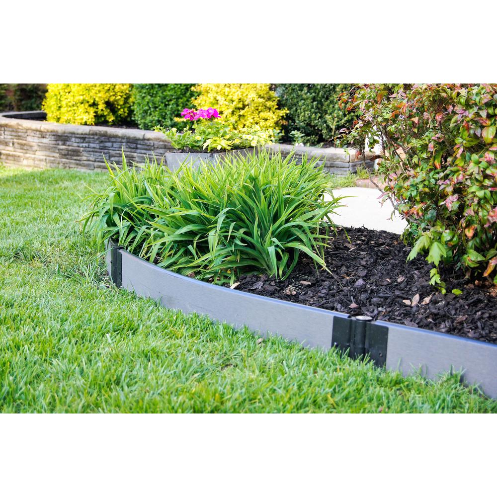 Weathered Wood Curved Landscape Edging Kit 16' - 1" Profile. Picture 6