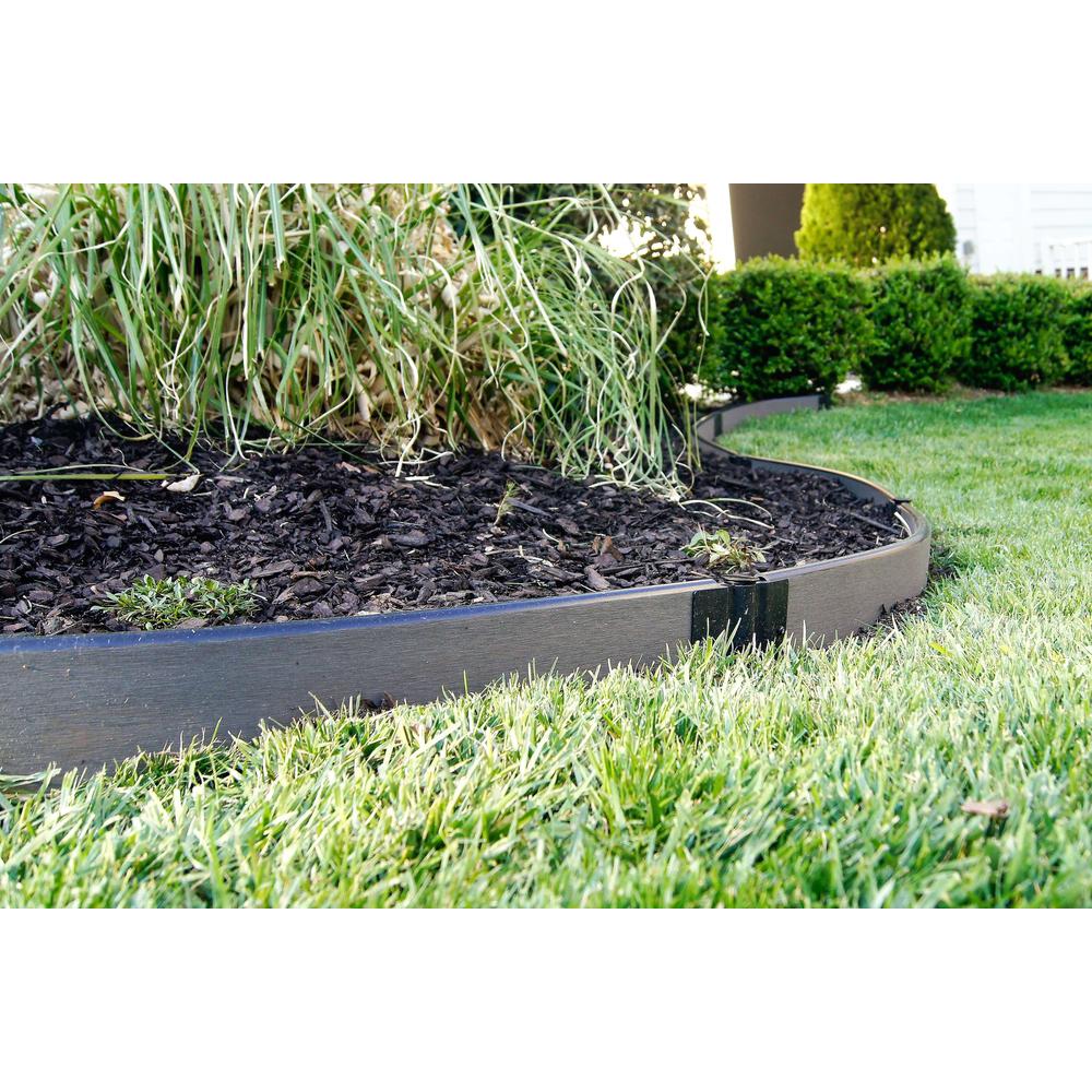 Weathered Wood Curved Landscape Edging Kit 16' - 1" Profile. Picture 7