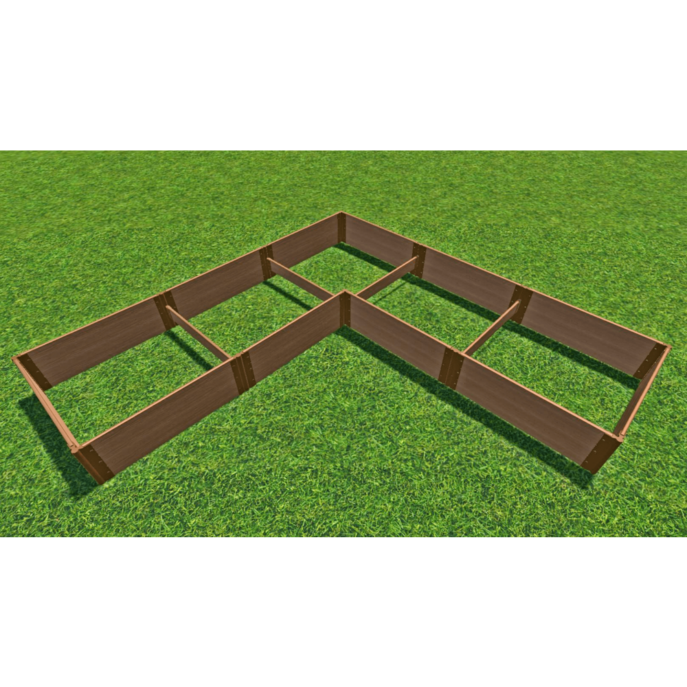Classic Sienna Raised Garden Bed ‘L’ Shaped 12' X 12' X 22” – 1” Profile. Picture 1