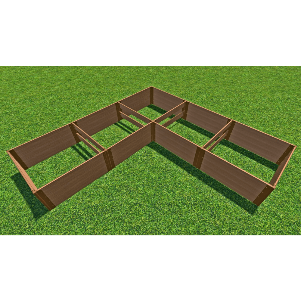 Classic Sienna Raised Garden Bed ‘L’ Shaped 12' X 12' X 22” – 1” Profile. Picture 2