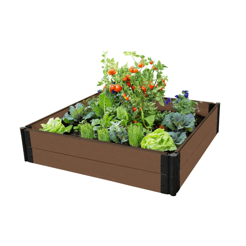 Weathered Wood Raised Garden Bed 4' X 4' X 11” – 1” Profile. Picture 7