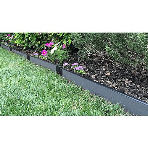 Weathered Wood Straight Landscape Edging Kit 32' - 1" Profile. Picture 1