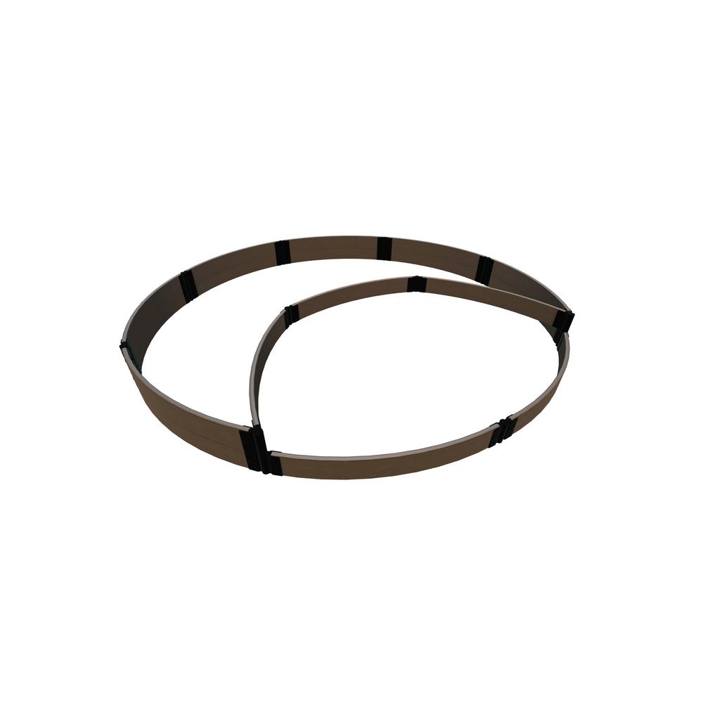 TOOL-FREE UPTOWN BROWN 'PEPPERMINT CREAM' - 10' X 10' X 11" CIRCULAR RAISED GARDEN BED (2-TIER TERRACE) - 1" PROFILE. Picture 1